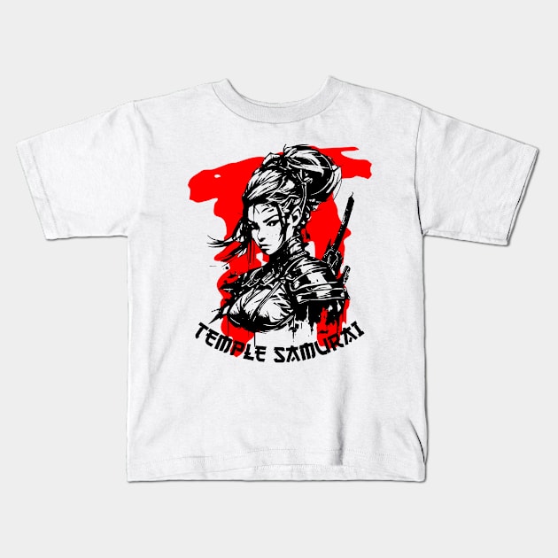 Japanese Temple Samurai Japan Kids T-Shirt by Supertrooper